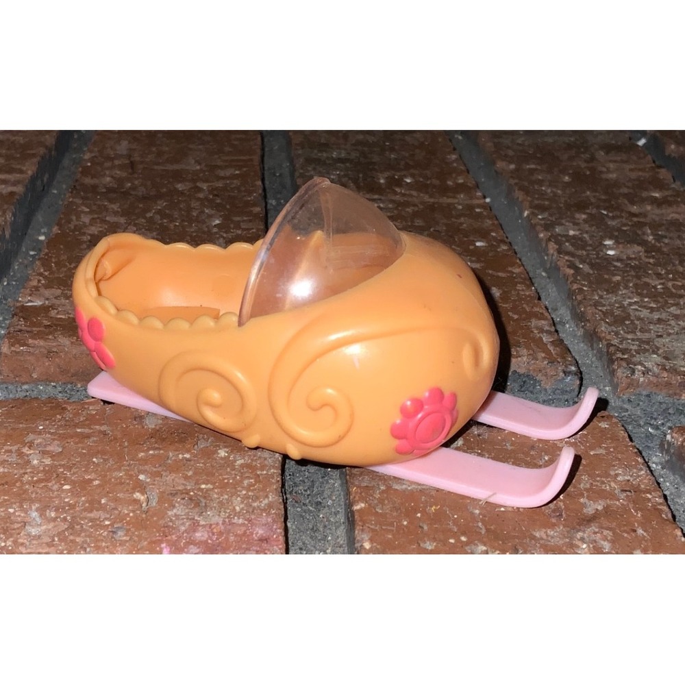 Littlest Pet Shop LPS Orange‎ Pink Ski Mobile Sled 2006